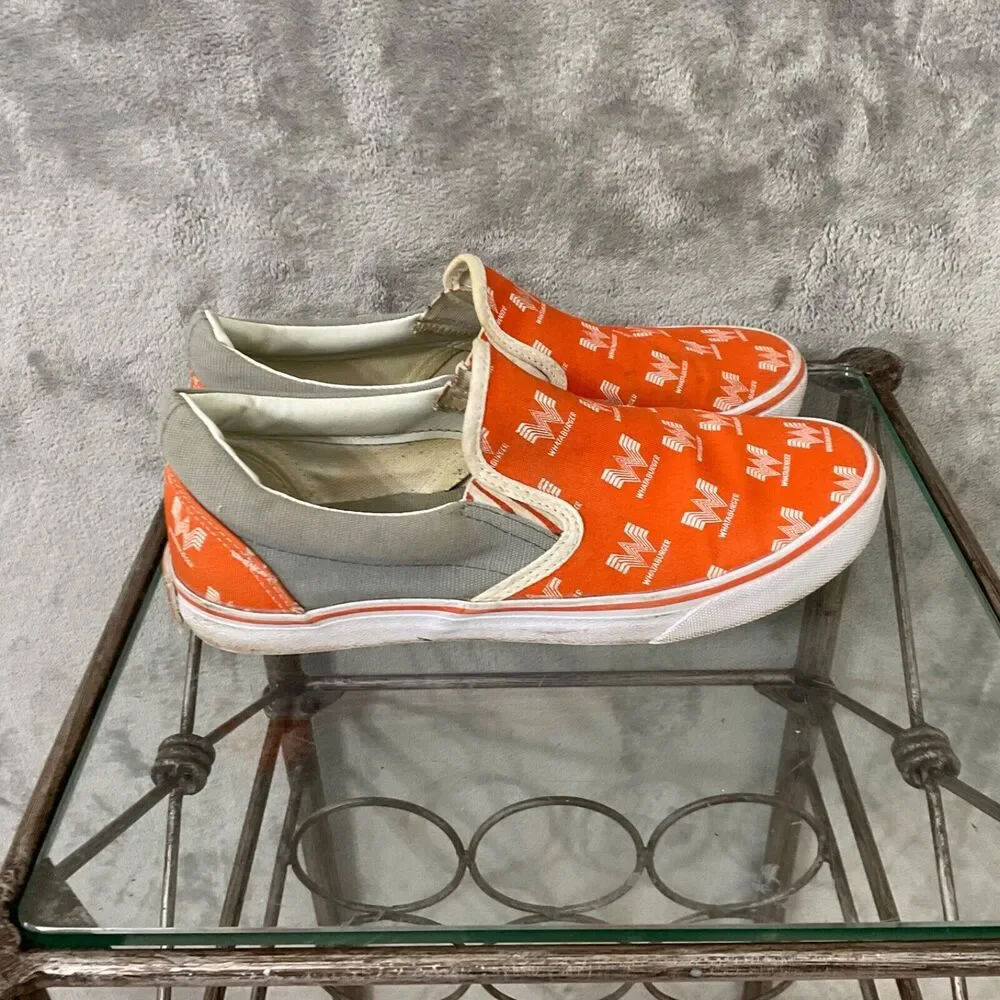 Whataburger Logo Canvas Slip On Shoes Sneakers Men's Size 8 Orange flying W